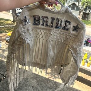 White Fringe Bride Jacket